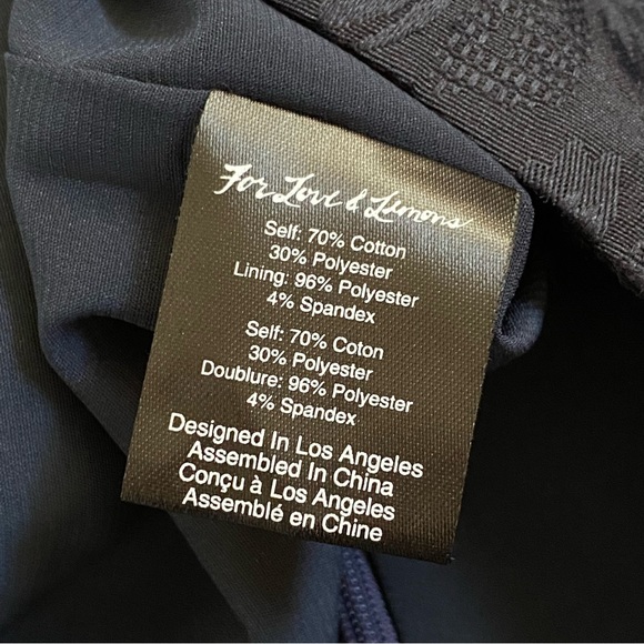 FOR LOVE & LEMONS navy blue jacquard floral print Luella Cigarette crop pants - Picture 10 of 12